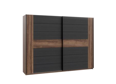Schuifdeurkast 270cm - decor - bruin/zwart