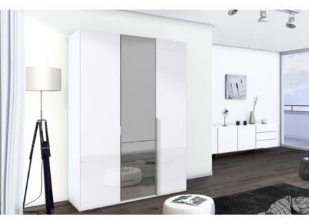 Kleerkast 151cm - decor - wit