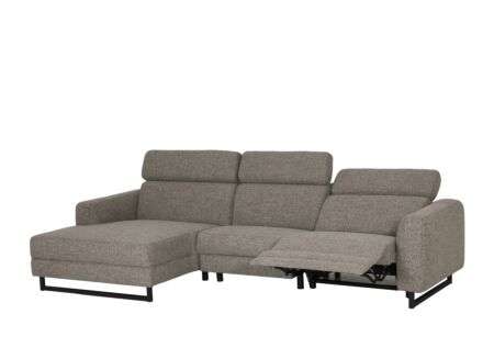 Hoeksalon Vaucluse 314x160cm - stof - mocca met relax