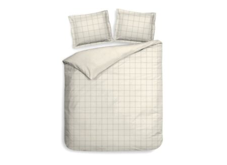 Dekbedovertrek Heckettlane Diamante 240x220cm - katoensatijn - gebroken wit
