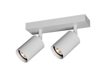 Opbouwspot 2xGU10 - aluminium - wit