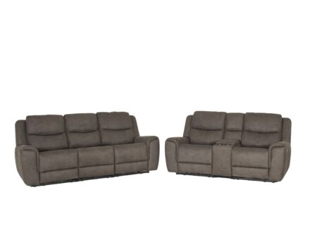 Zetel Cluny 3+2-zit - stof - bruingrijs met relax