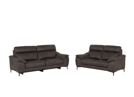 Zetel Angele 2,5+2-zit - stof - bruingrijs met relax