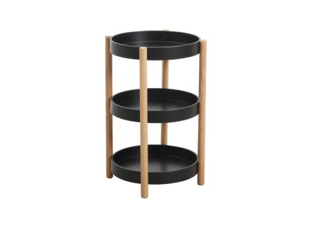 Bijzettafel Cage Ø41cm - meubelplaat hout - zwart bruin