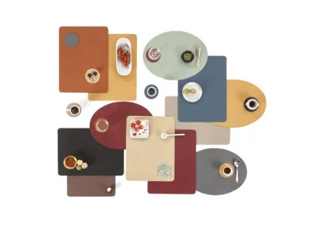 Setfoto - Placemat Togo 45x33cm - lederlook - taupe