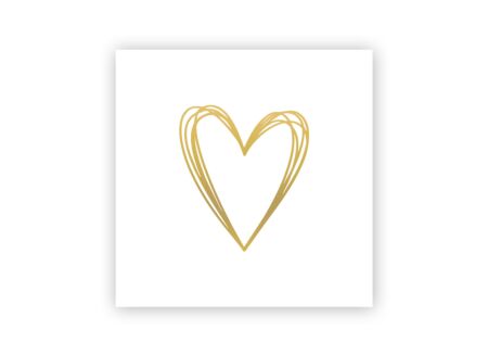 Serviette Pure Heart 33x33cm goud 20 stuks