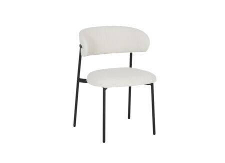 Stoel Luke 54,5x58x79cm - bouclé - wit