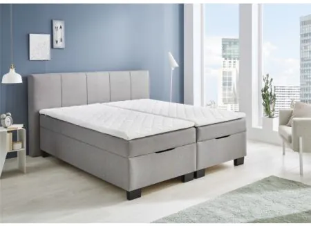 Bedbox BX1620  180x200cm met opbergruimte stof lichtgrijs