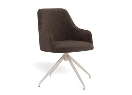 Draaistoel 54,5x57,5x83cm - stof - bruin