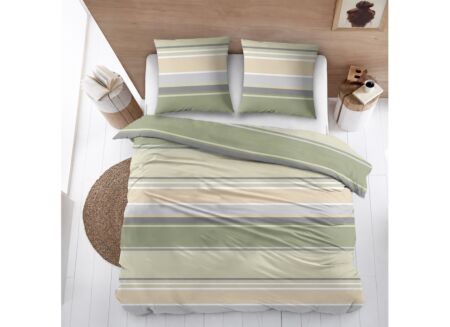 Dekbedovertrek Paulien 240x220cm - flanel - groen