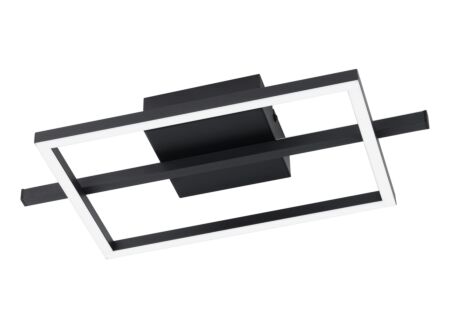 Plafondlamp Amandolo 40x20cm 17W LED aluminium zwart