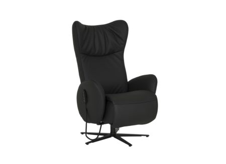 Relaxzetel 7589.22V+Z60 elektrisch - leder - zwart