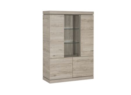 Vitrinekast Etna 125cm - decor - millenium eik/lichtgrijs