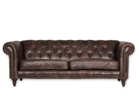 Chesterfield Stanley 3-zit leder bruin