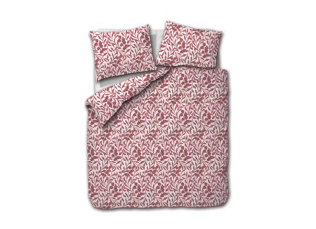 Dekbedovertrek Logy 240x200/220cm - satijn - rood & wit