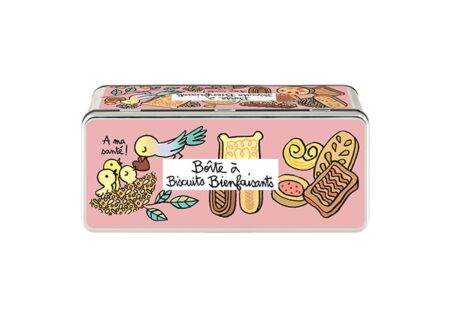Voorraadpot Deco Biscuits 24x10xH10cm - metaal - multicolor