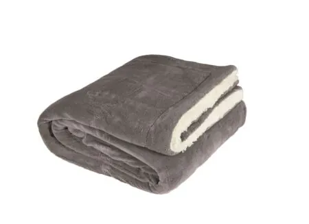 Plaid Bonze 220x240cm fourrure synthétique polyester anthracite - Plaid Bonze 220x240cm fourrure synthétique polyester anthracite
