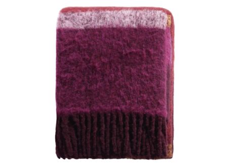 Plaid Mohair Look 130x190cm - polyester & wol - roze & rood