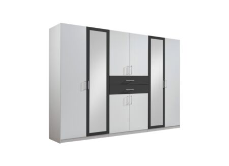 Kleerkast Diver 270cm - decor - wit/grafiet