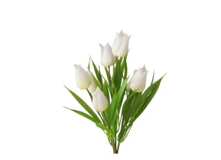 Kunstbloem Tulp H31cm - kunststof - wit