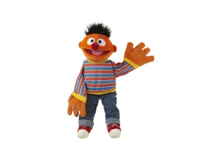 Handpop Sesamstraat Ernie H65cm - polyester - multicolor