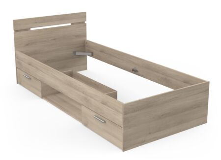Bed Michigan 90x200cm - decor - kronberg eik met opbergruimte