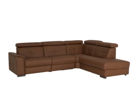 Hoeksalon Lana 289x227cm - leder - bruin