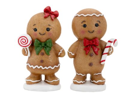 Kerstdecoratie Cookie figuur 13x7x22cm - polyresin - bruin