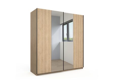 Schuifdeurkast Tessa 200cm - melamine - zand eik