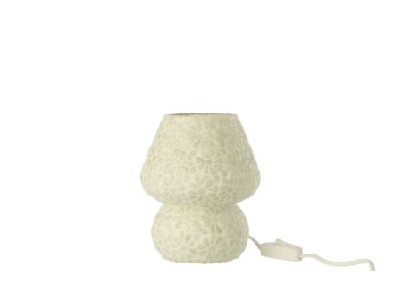 Tafellamp E27 H17cm - glas - wit & lichtgroen