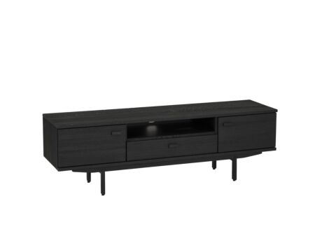 Tv-meubel Mauri 160cm - eik massief & decor- zwart