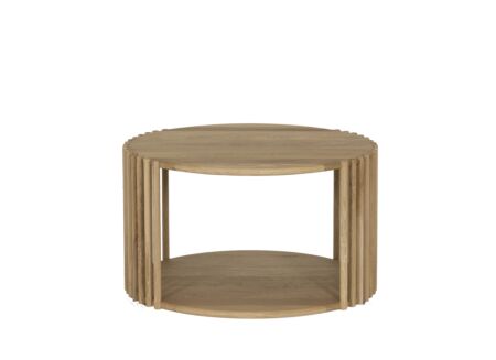Salontafel Bulli 78x76x46cm - hout massief & fineer - naturel