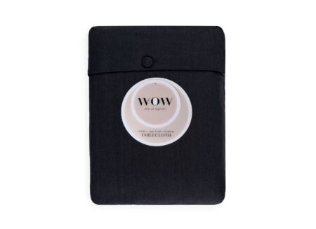 Tafelkleed WOW Essence Midnight 2pc 150x250cm - katoen & linnen - zwart