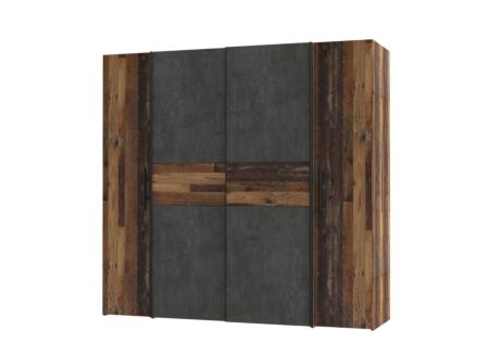 Kleerkast Kalixtus 200cm - decor - old wood/donkergrijs