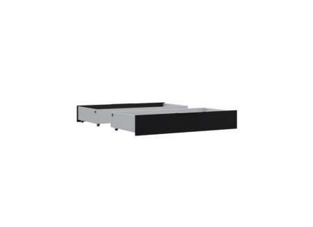 Bedlade Jabim 126cm - meubelplaat - alpine picea/zwart set van 2