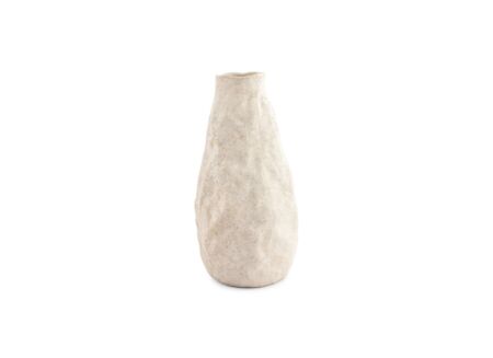 Vaas Cave 17x33,5cm - aardewerk - beige