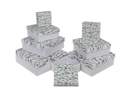 Giftbox Eucalyptus - karton - wit set van 8