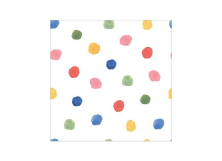 Serviette Points 33x33cm multicolor 20 stuks