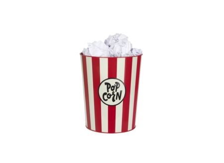 Papiermand Popcorn Ø22x26cm rood beige