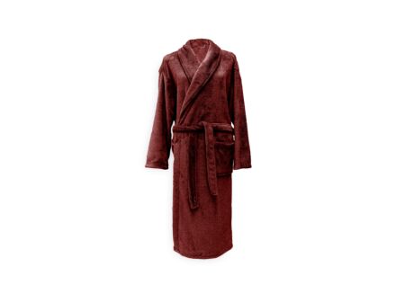 Badjas L flanel mahogany red