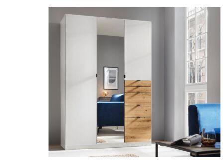 Kleerkast 136cm - decor - alpine wit/artisanale eik