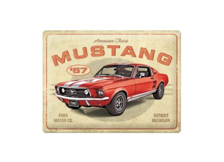 Plakkaat Ford Mustang 40x30cm - metaal - multicolor