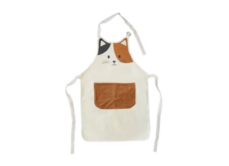 Keukenschort Kitty Calico 80x53cm - katoen - bruin