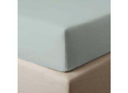 Hoeslaken 90x200cm katoen aqua
