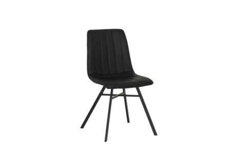 Stoel S190 45,5x56x87,5cm - lederlook - zwart