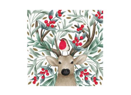 Serviette Bird & Buck 33x33cm - papier - multicolor, 20 stuks