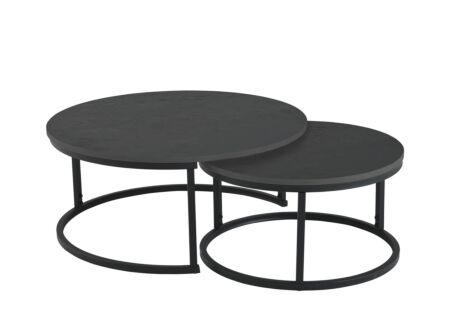 Salontafel Sunrise set van 2 - MDF melamine - zwart