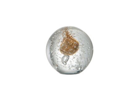 Presse papier Bubbel S 9x9x8,5cm - glas - goud