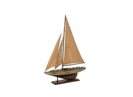 Deco Zeilboot H59cm - paulownia massief - naturel