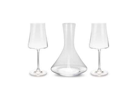 Wijnset Muze 3-delig - glas - transparant